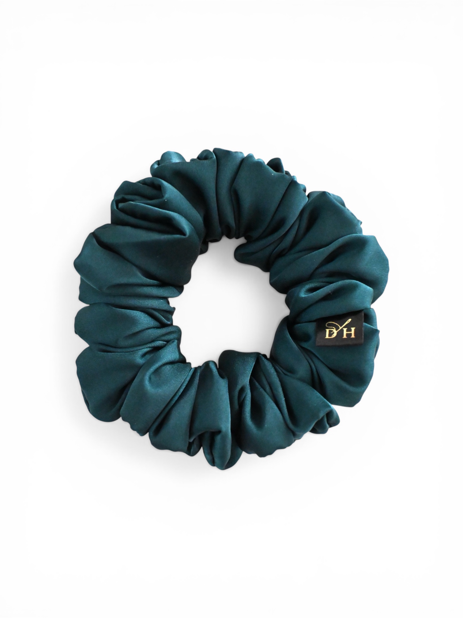 Scrunchie butelkowa zieleń Satyna jedwabna Standard