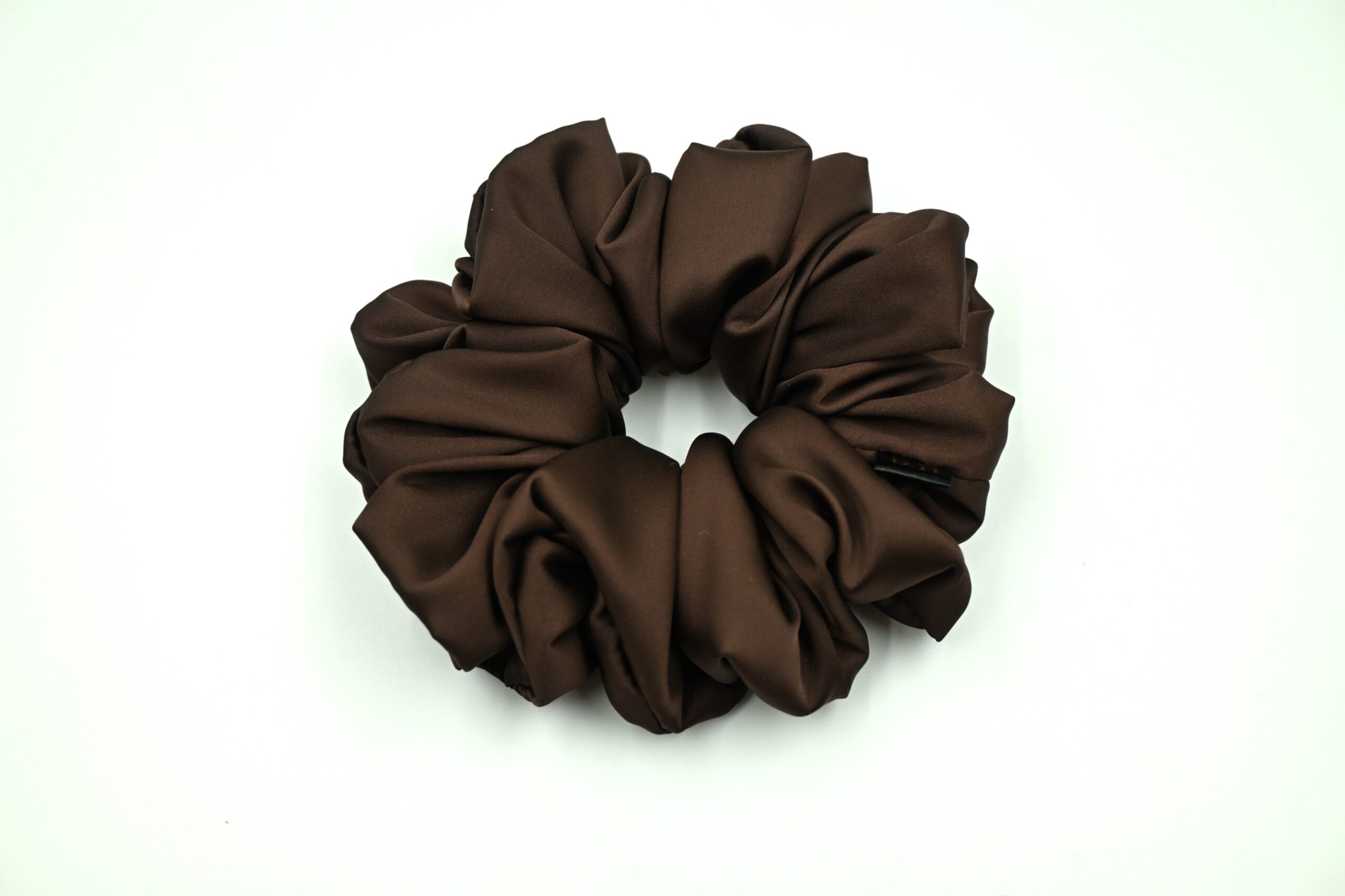 Scrunchie Brąz Satyna jedwabna Duża