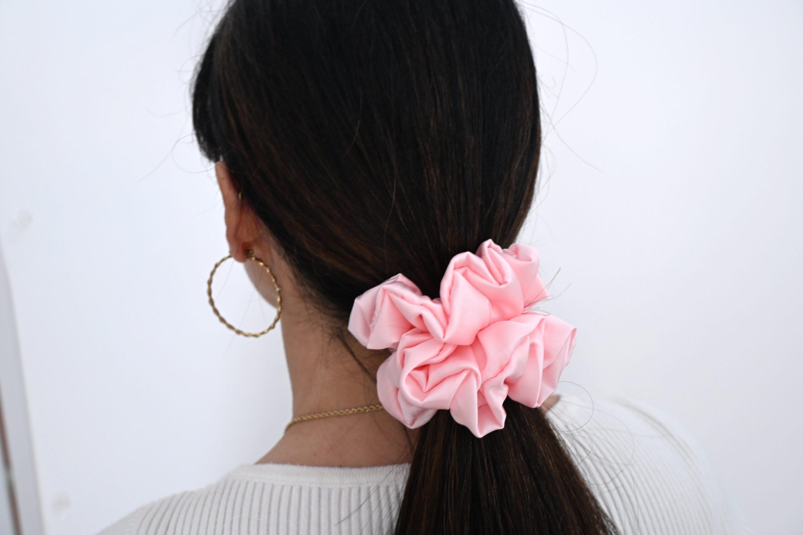 Scrunchie Jasny Róż Satyna Jedwabna Standard - obrazek 2