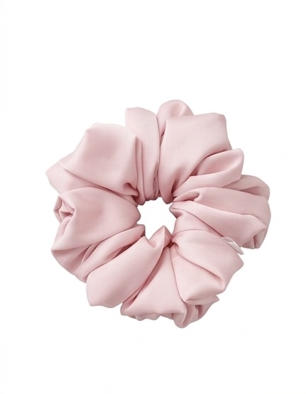 Scrunchie Jasny róż Satyna jedwabna Duża