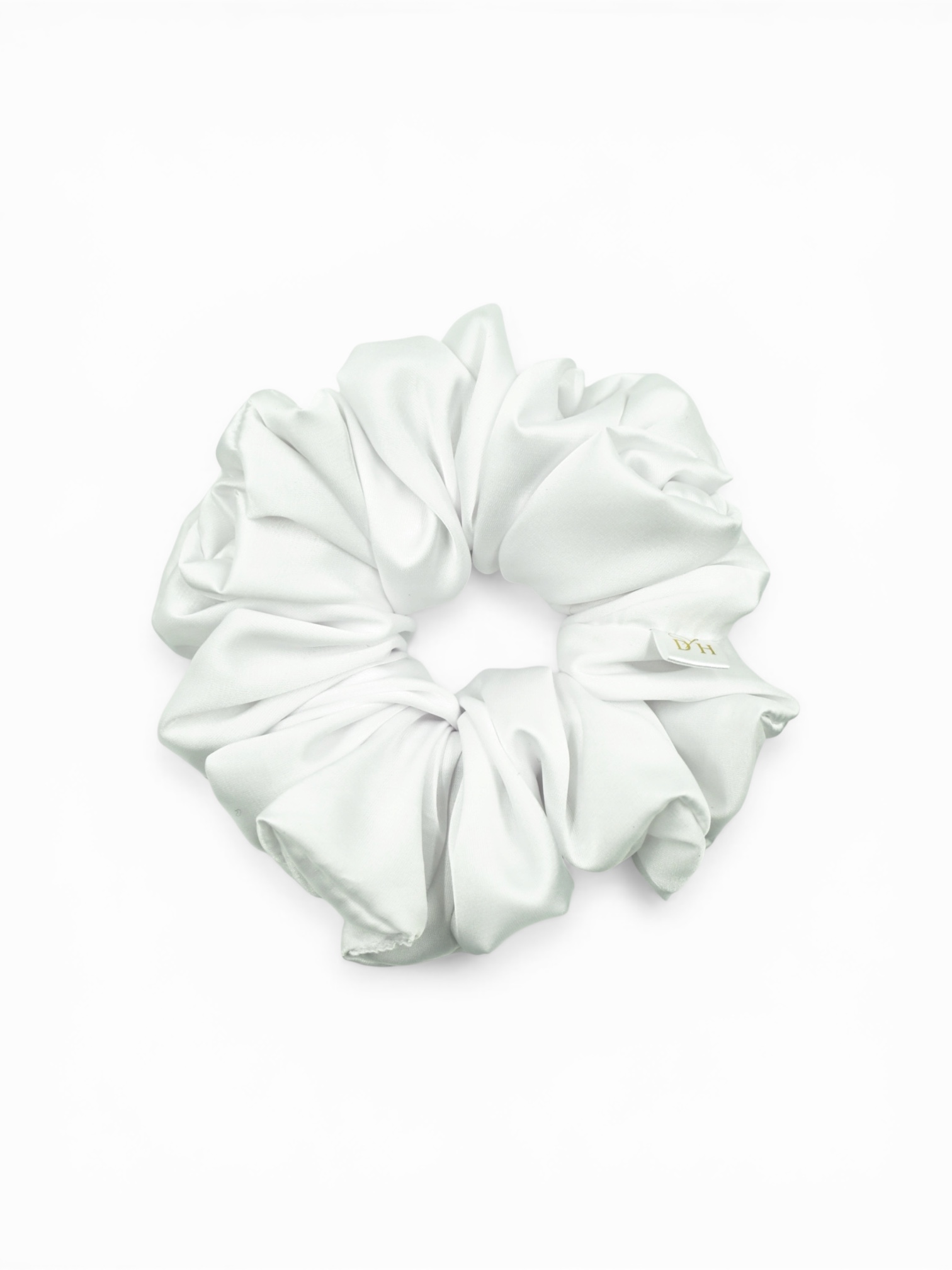 Scrunchie Biała Satyna jedwabna Duża