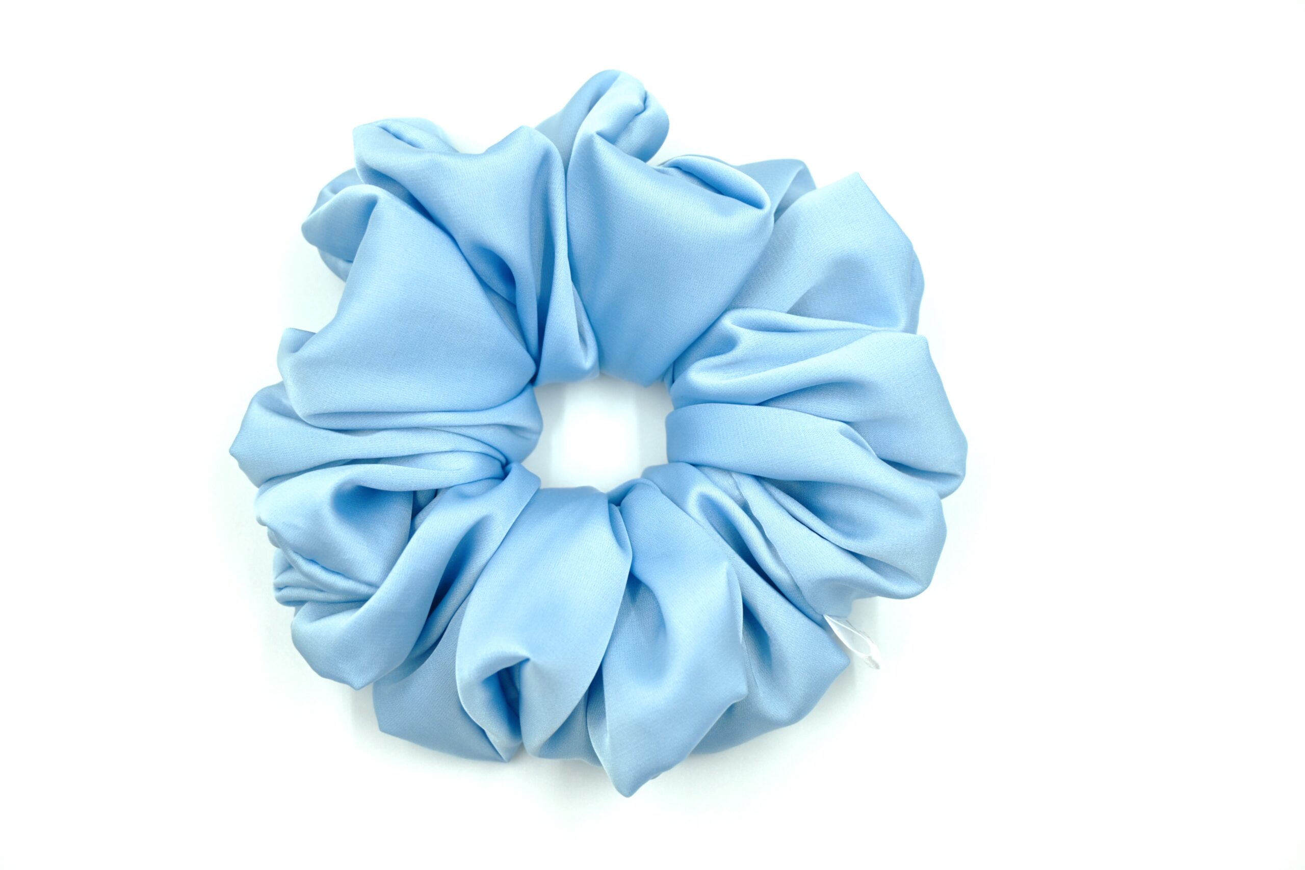 Scrunchie Błękit Satyna Jedwabna Duża