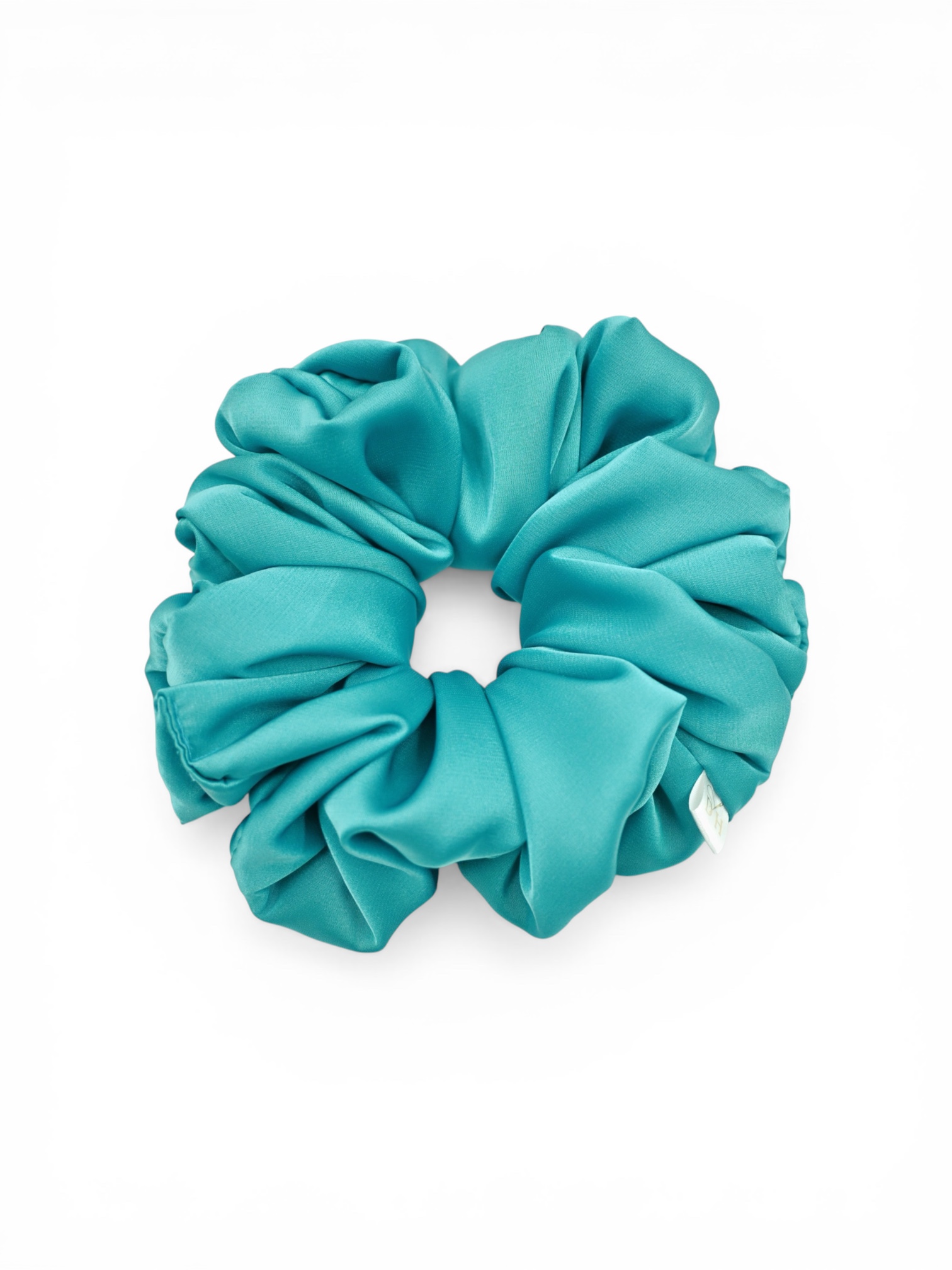 Scrunchie Satyno- Jedwabna Duża -Turkus
