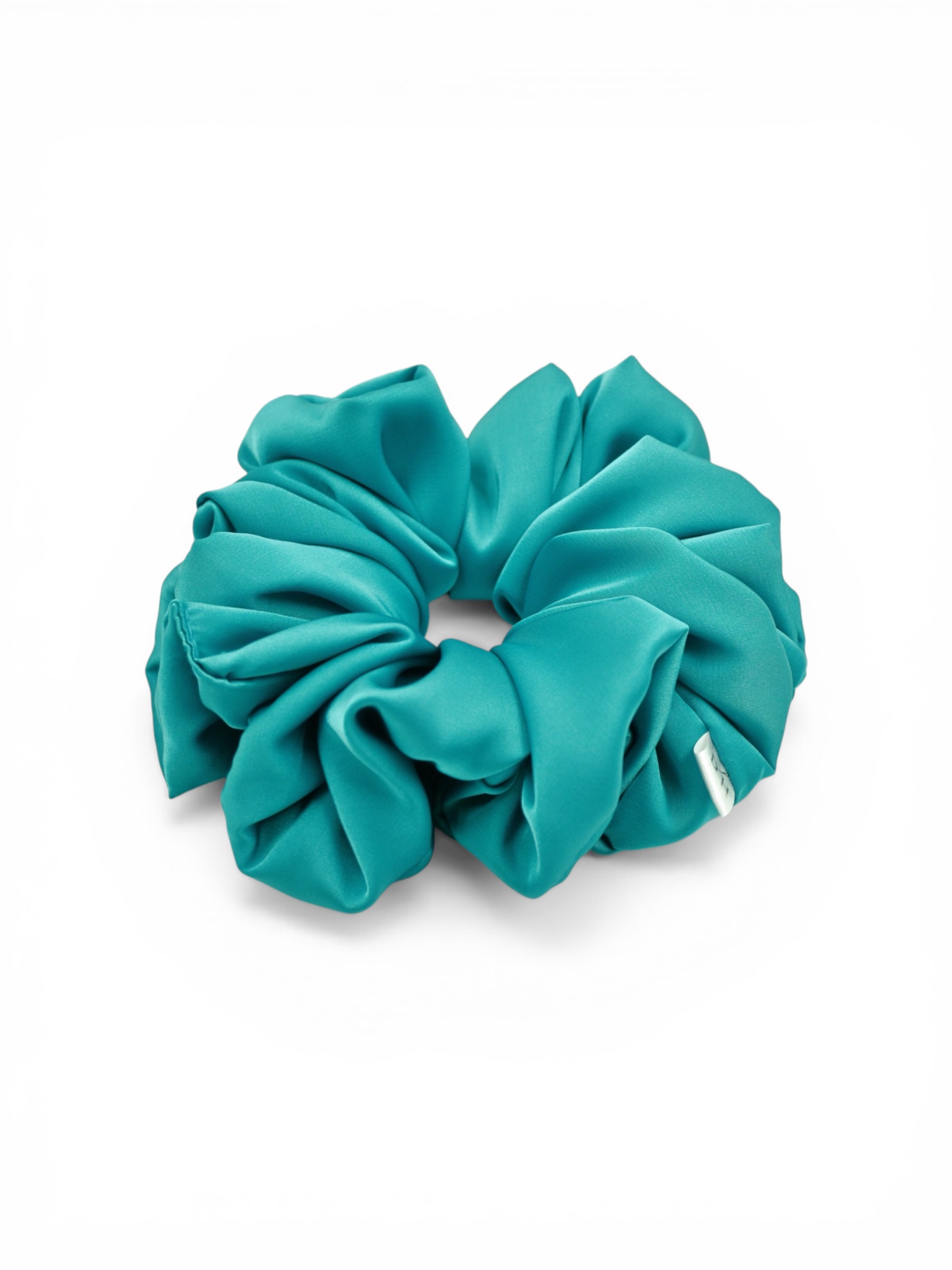 Scrunchie Satyno- Jedwabna Duża -Turkus - obrazek 2