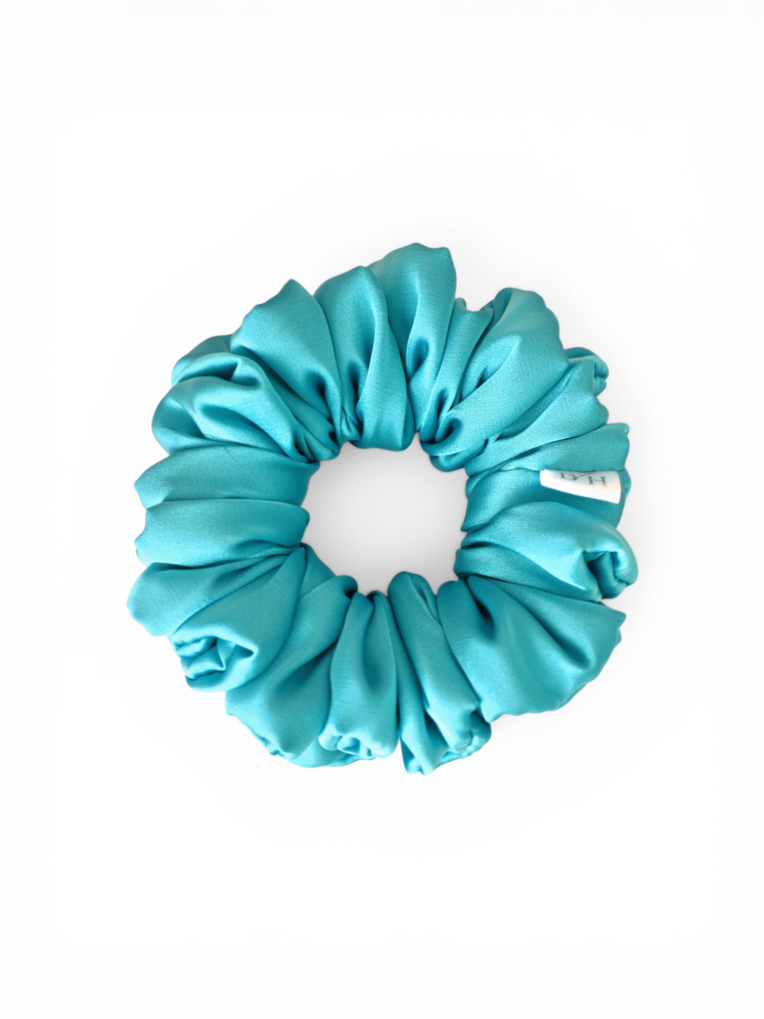 Satyno-Jedwabna gumka do włosów Scrunchie Standard - Turkus