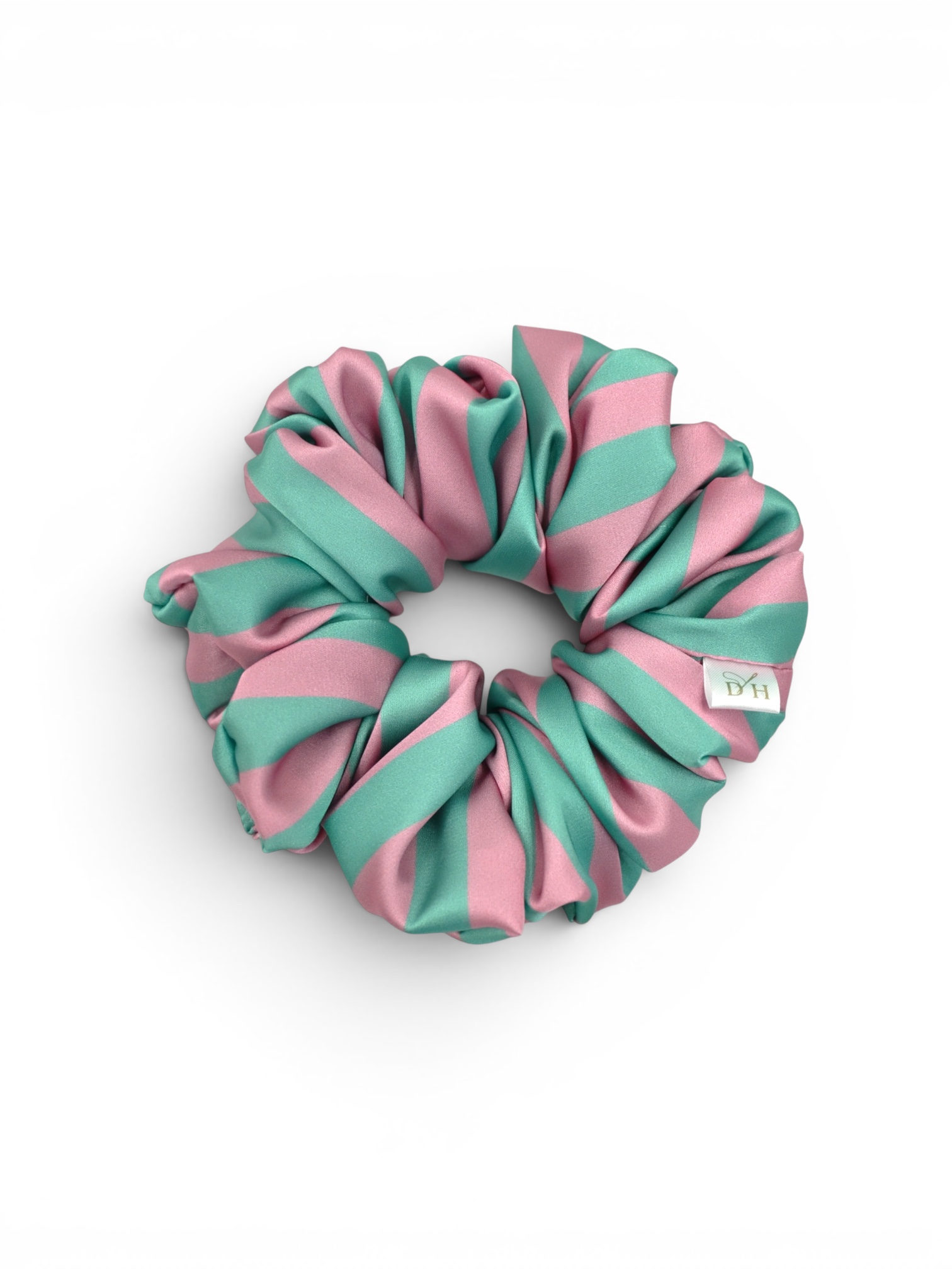Scrunchie Pasy Turkus-Róż Duża
