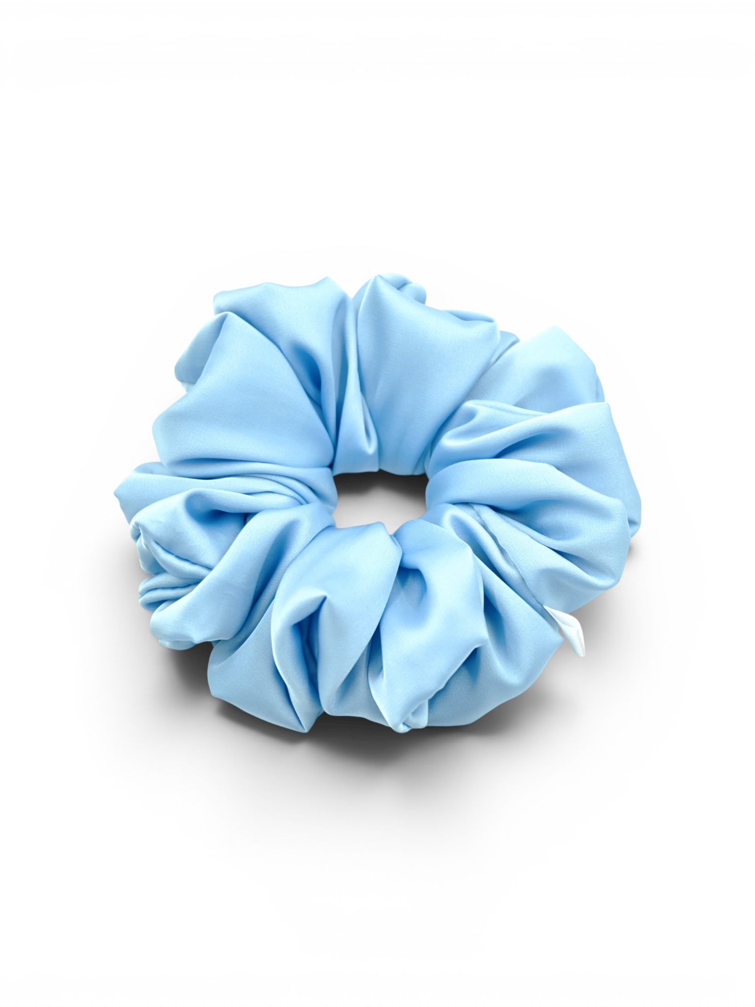 Scrunchie Błękit Satyna Jedwabna Duża - obrazek 2