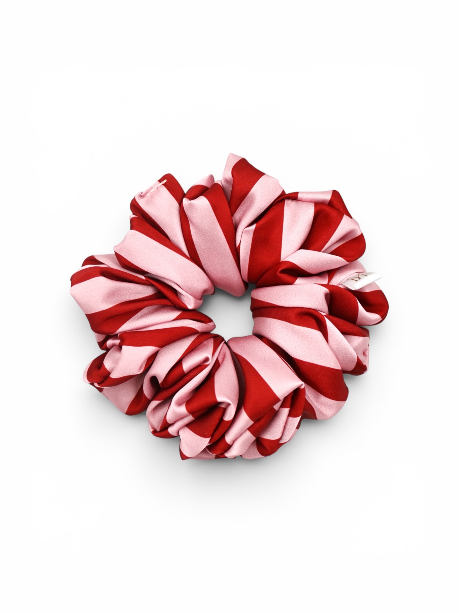 Scrunchie Pasy Czerwień-Róż Duża