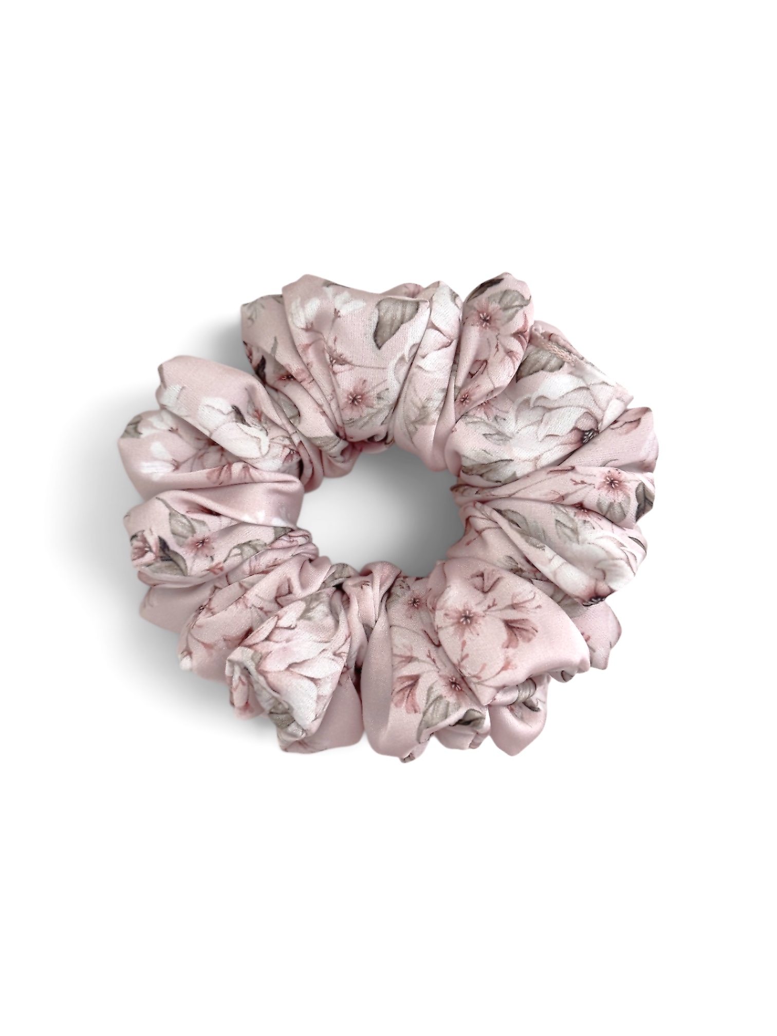 Scrunchie Brudny Róż w Kwiaty-Standard