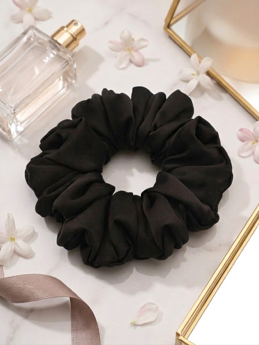 Scrunchie Czekolada Satyna-Jedwabna Standard - obrazek 2